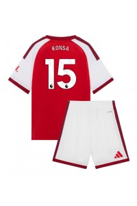 Arsenal Ezri Konsa #15 Jalkapallovaatteet Lasten Kotipeliasu 2026-27 Lyhythihainen (+ Lyhyet housut)